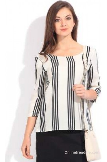 Van Heusen Casual 3/4 Sleeve Striped Women's Top Van Heusen Casual 3/4 Sleeve Striped Women's Top